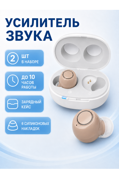 Усилитель звука мини 2 шт с зарядным кейсом