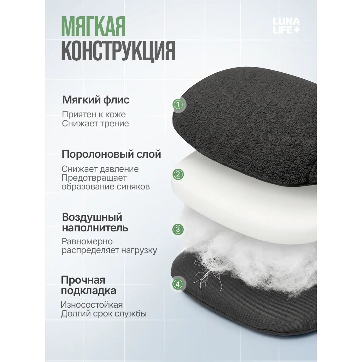 Накладки на костыли подмышечные мягкие, черные