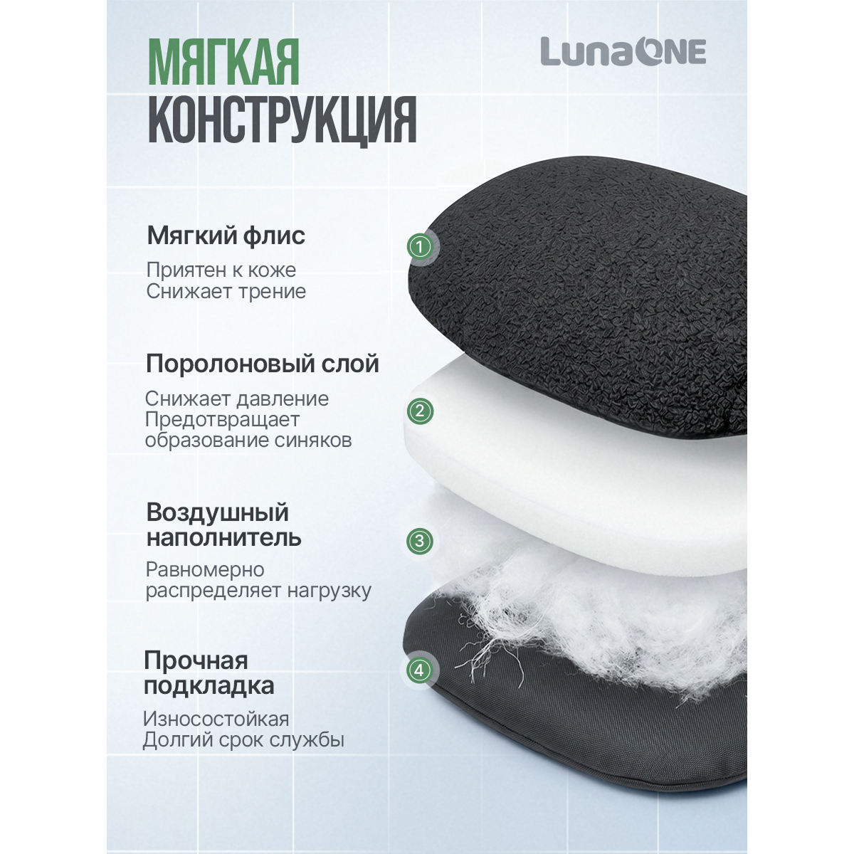 Накладки мини на костыли кистевые мягкие, черные