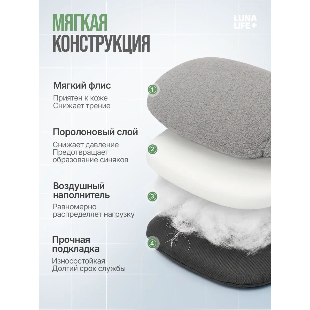 Накладки на костыли подмышечные мягкие, серые