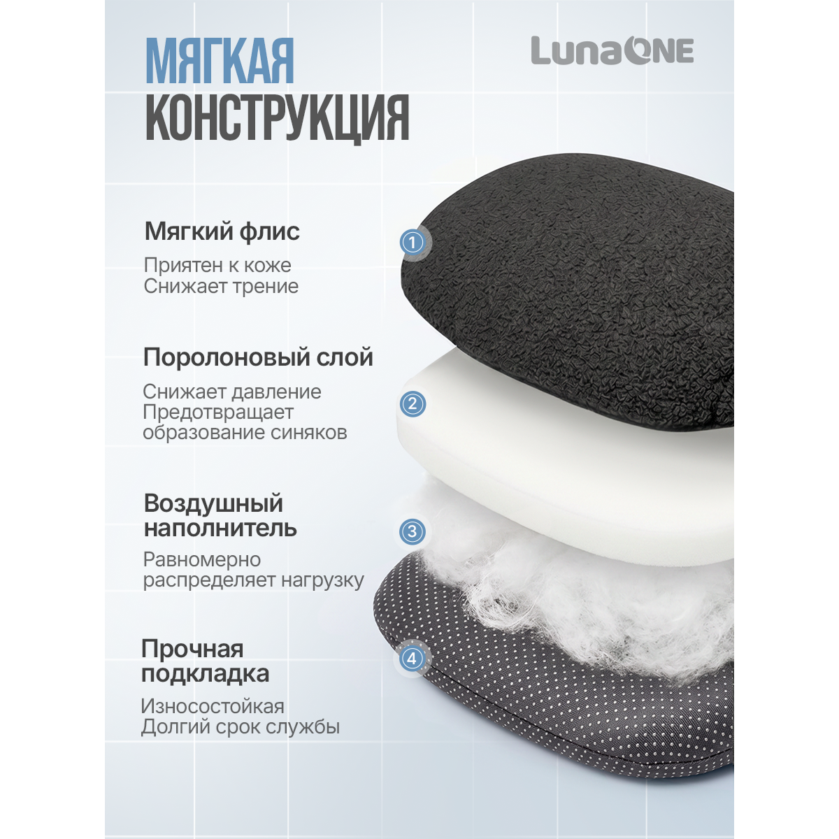 Накладки на костыли кистевые мягкие нескользящие, черные