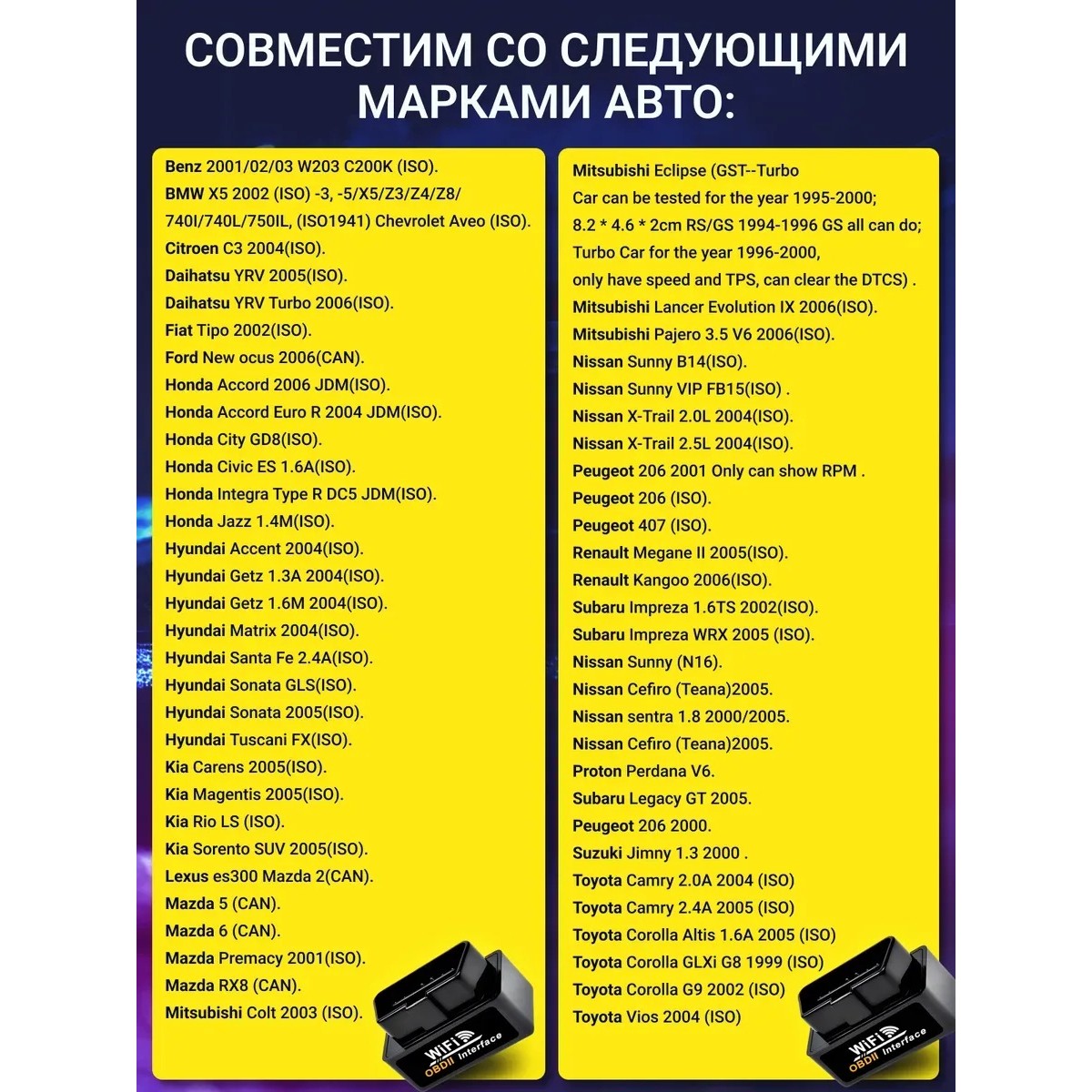 Автосканер OBD2 ELM327 v1.5 Wi-Fi для диагностики автомобиля, чтение и сброс ошибок