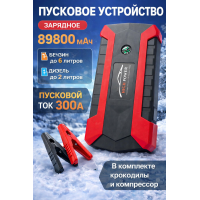 Пусковое зарядное устройство для автомобиля (89800 mAh)/ Набор пуско-зарядное устройство с компрессором