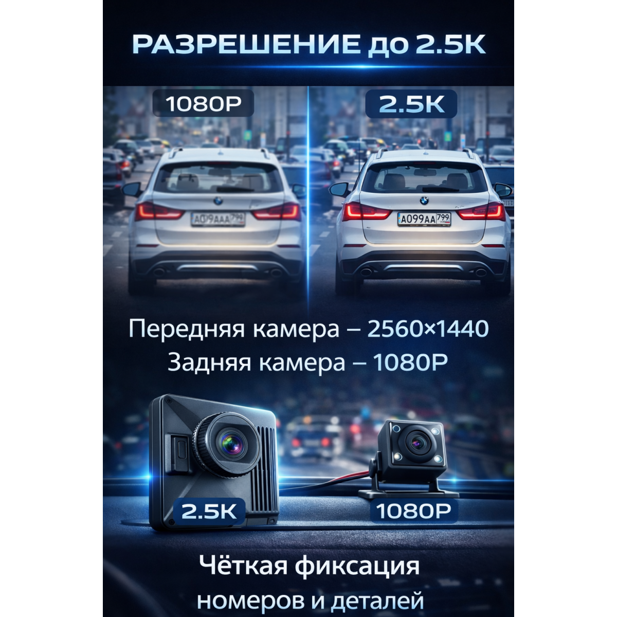 Видеорегистратор автомобильный Eplutus DVR-940 7″ IPS, 2 камеры