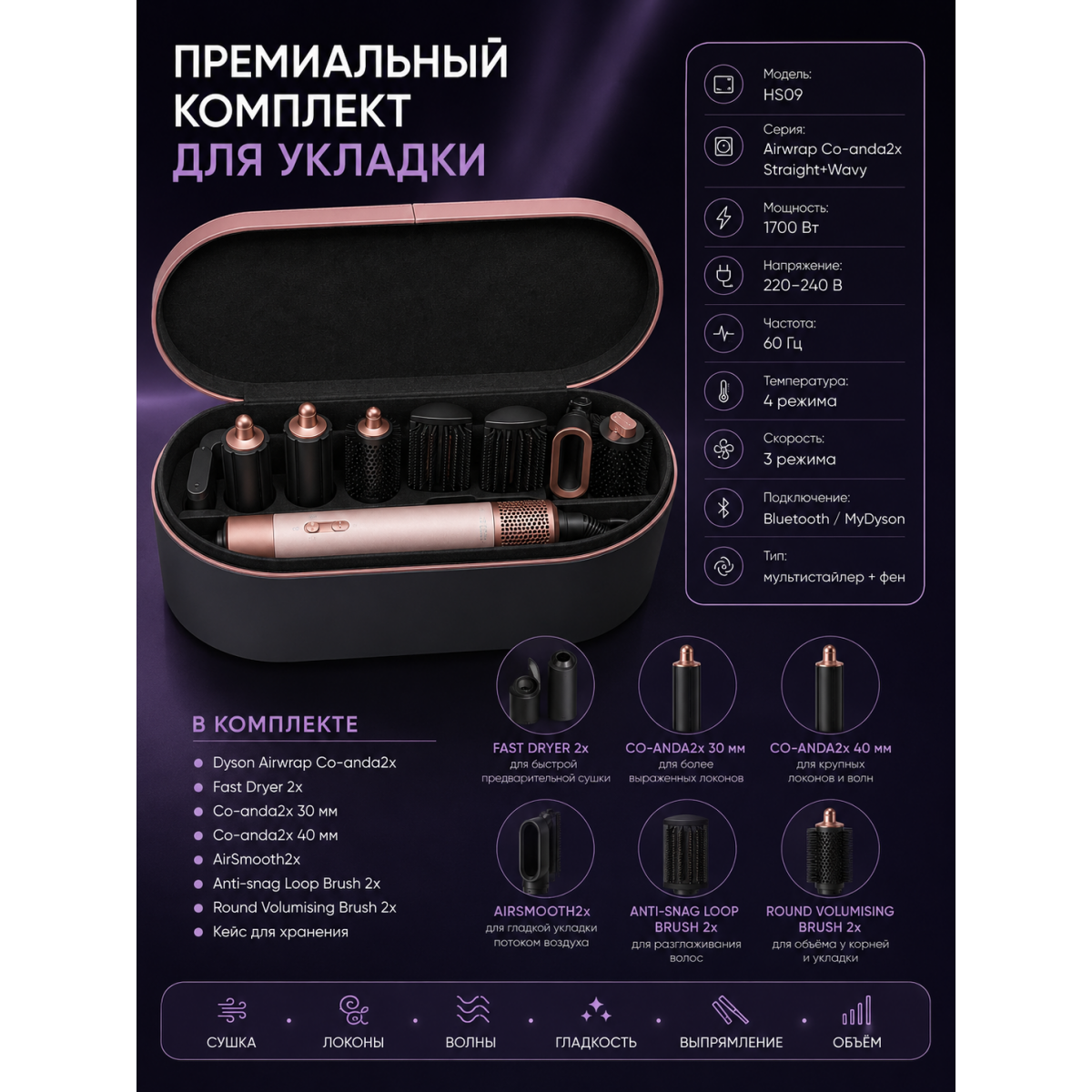 Стайлер Dyson Airwrap Complete Long HS05 Ceramic pink