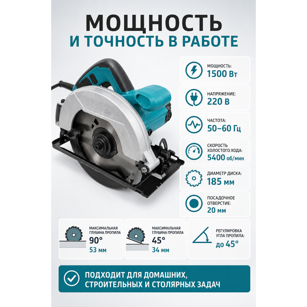 Циркулярная дисковая пила Makita 1500 Вт