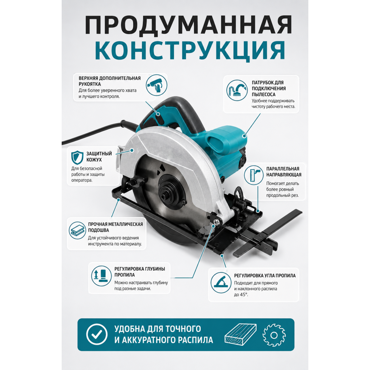 Циркулярная дисковая пила Makita 1500 Вт