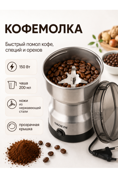 Электрическая кофемолка 200 мл