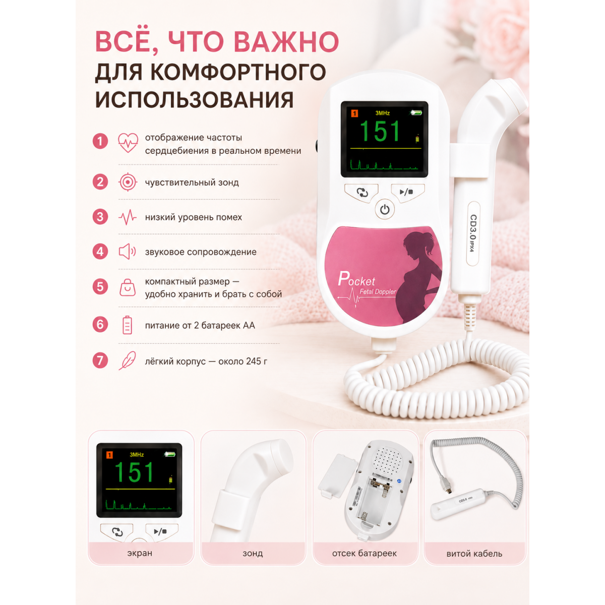 Фетальный допплер для беременных