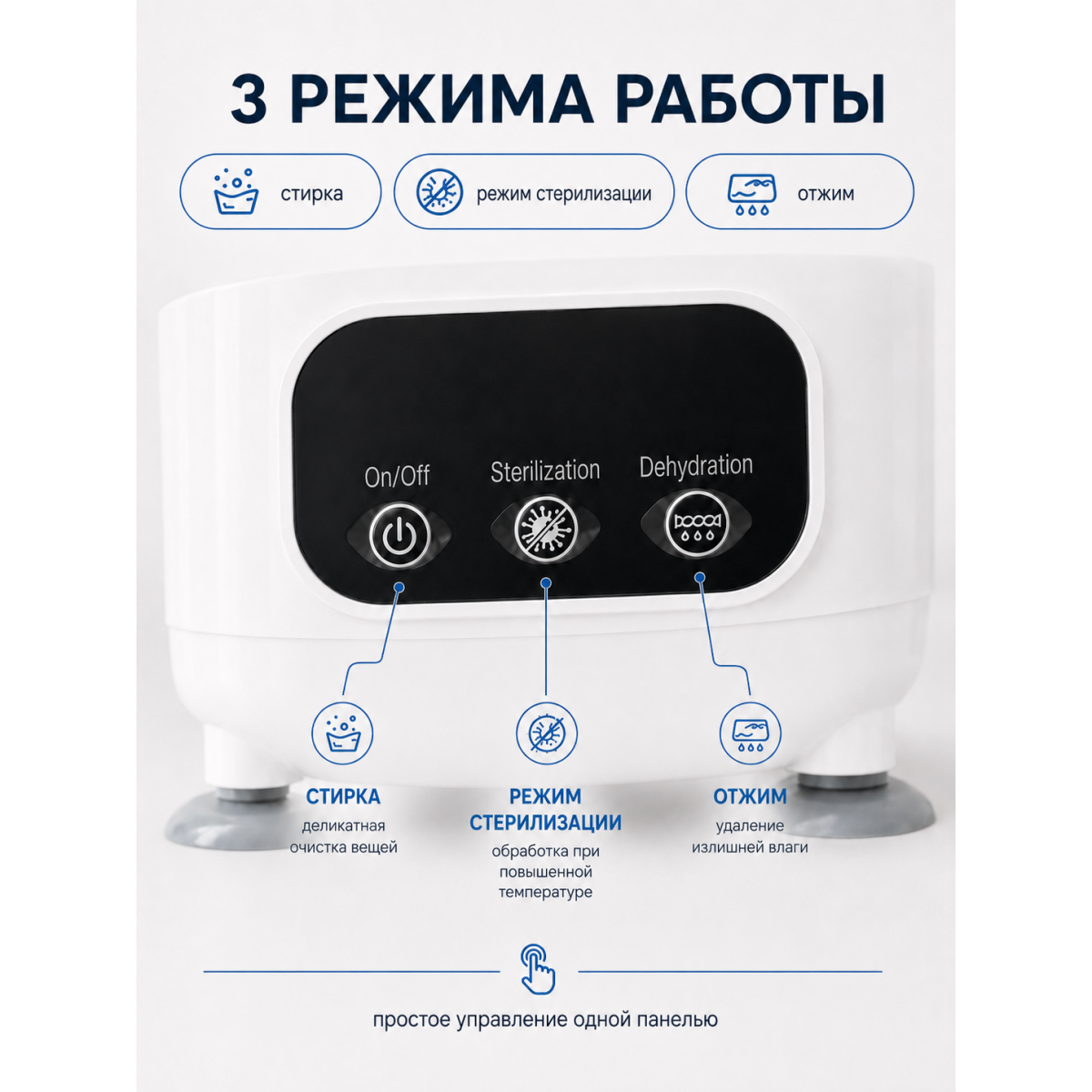 Мини-стиральная машина 2 л портативная для белья, носков и детских вещей