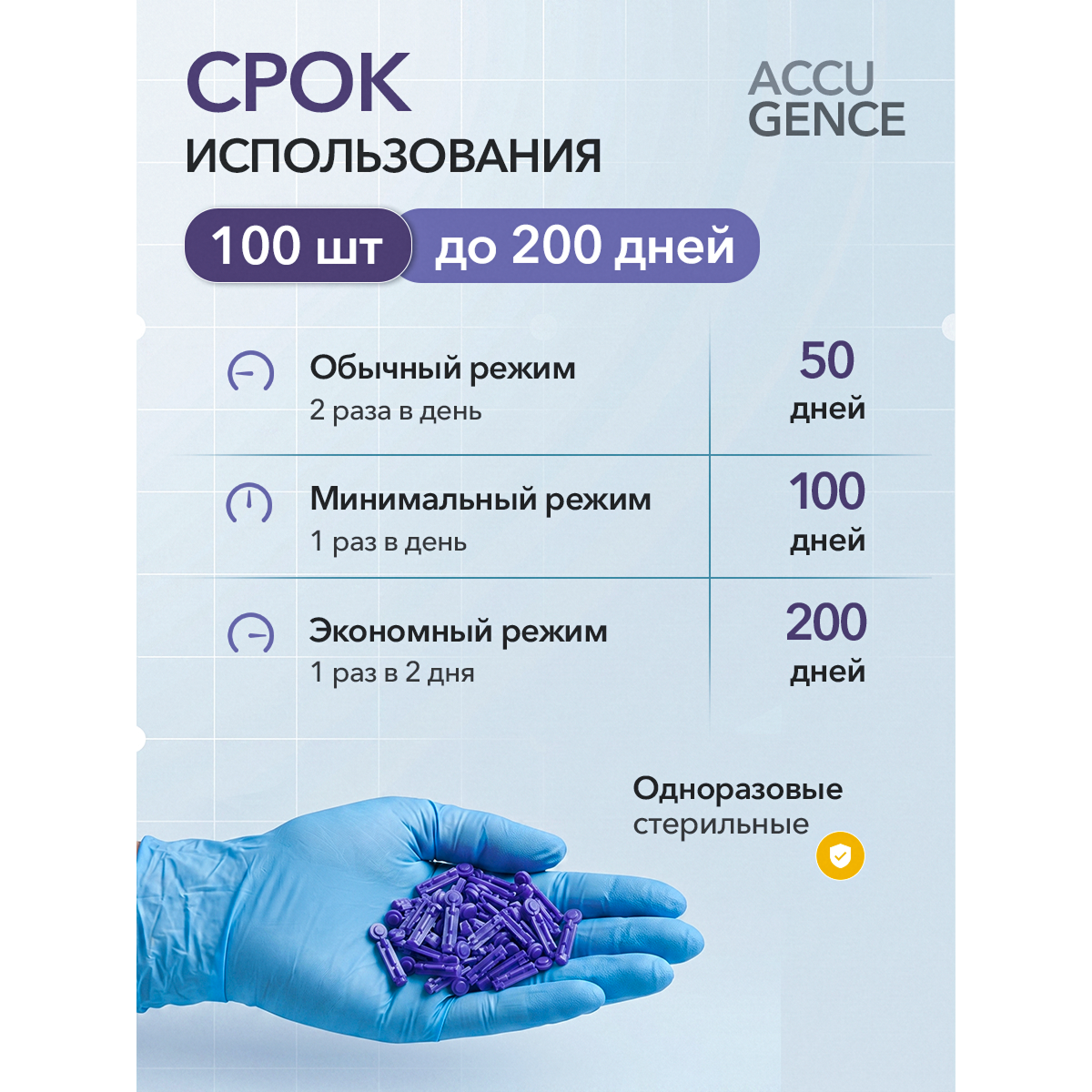 Ланцеты для глюкометра универсальные 30G (0.30 мм), 100 шт