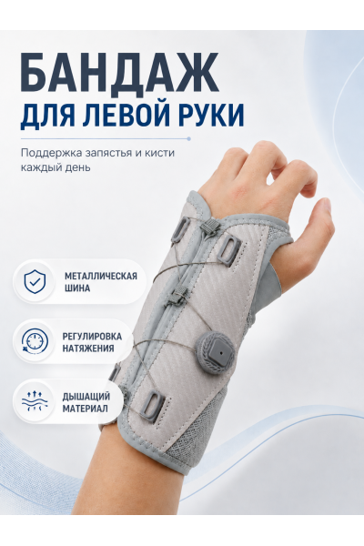 Бандаж-ортез на запястье и кисть для левой руки