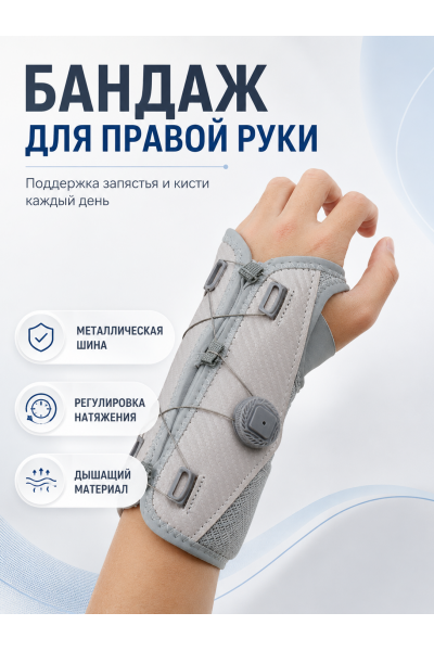 Бандаж-ортез на запястье и кисть для правой руки