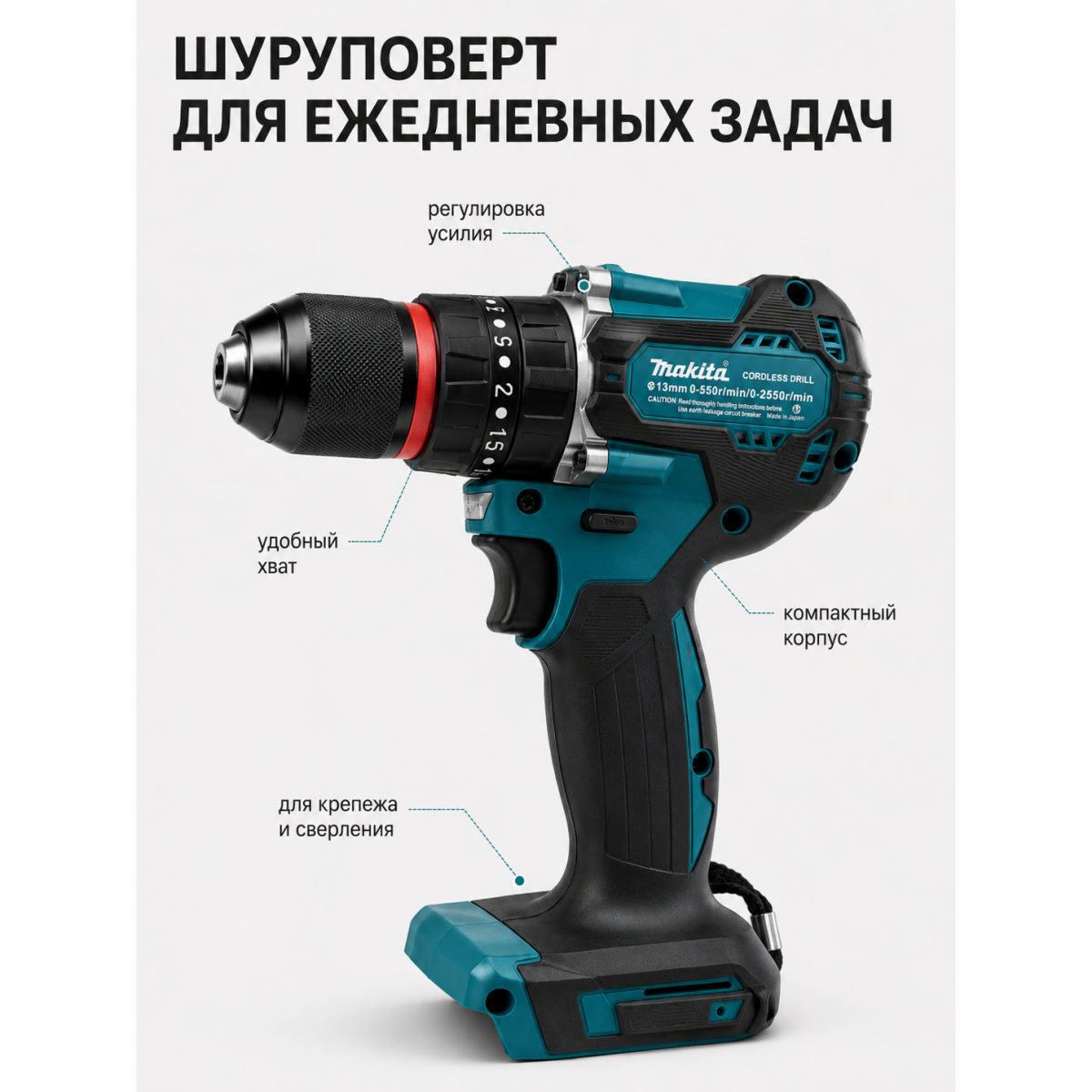Набор инструментов 2 в 1 Makita (Макита): болгарка + шуруповёрт аккумуляторный