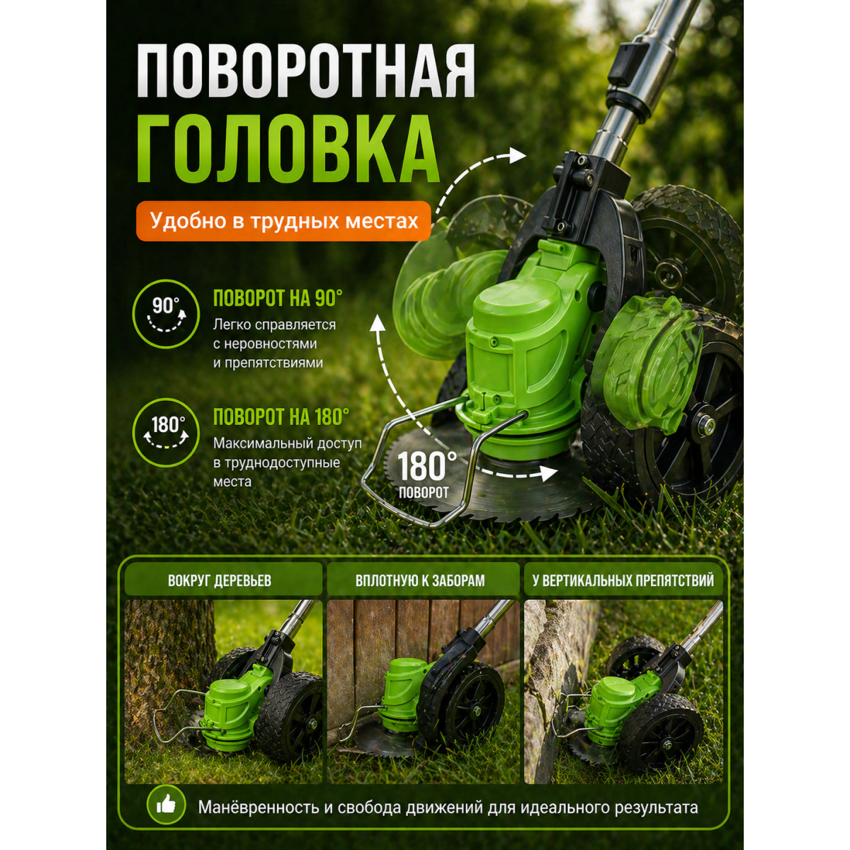 Аккумуляторный садовый триммер 48V