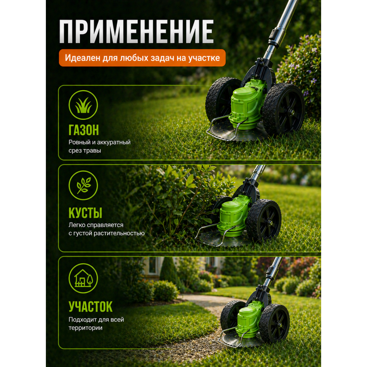 Аккумуляторный садовый триммер 48V