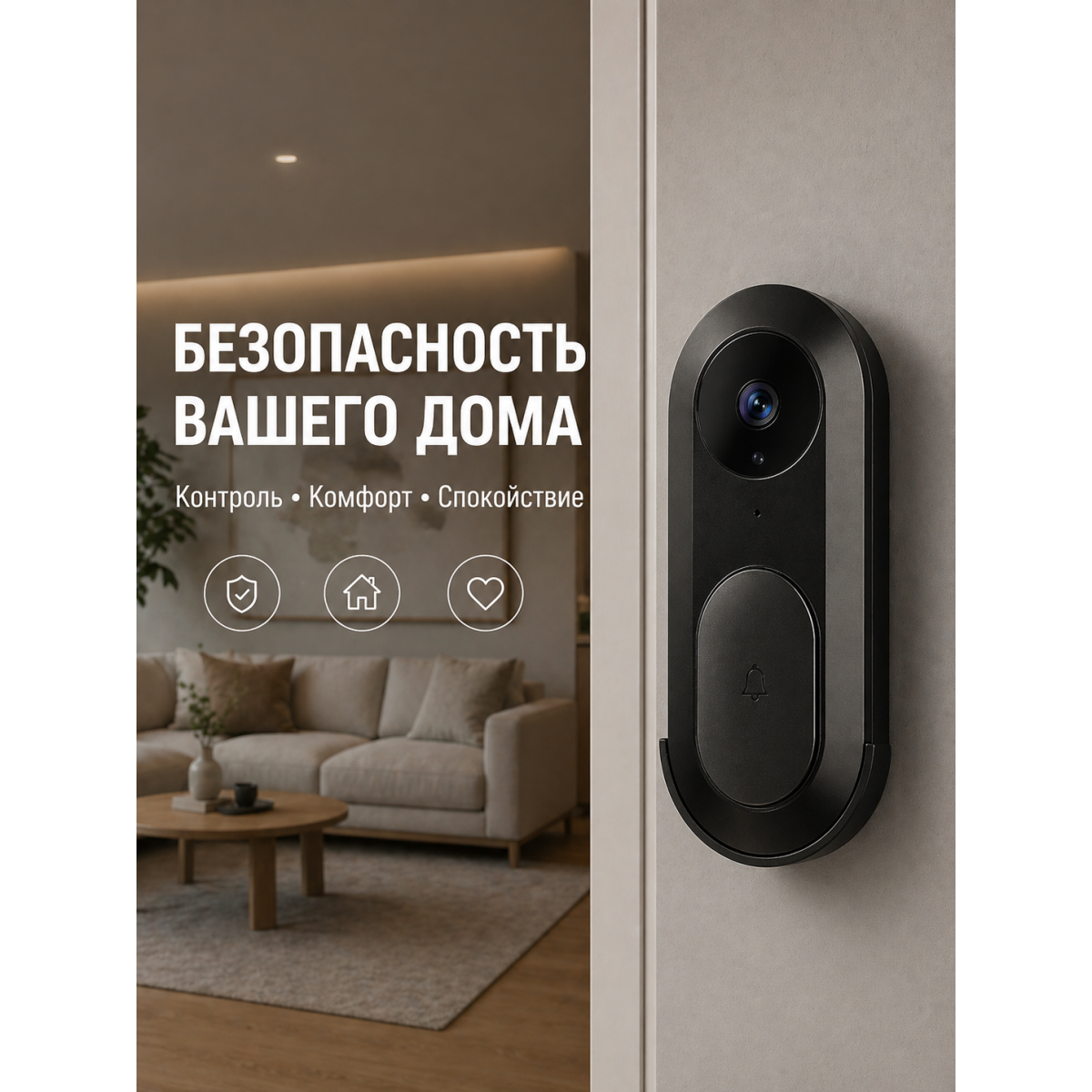 Умный видеодомофон 2.4G Wi-Fi с экраном