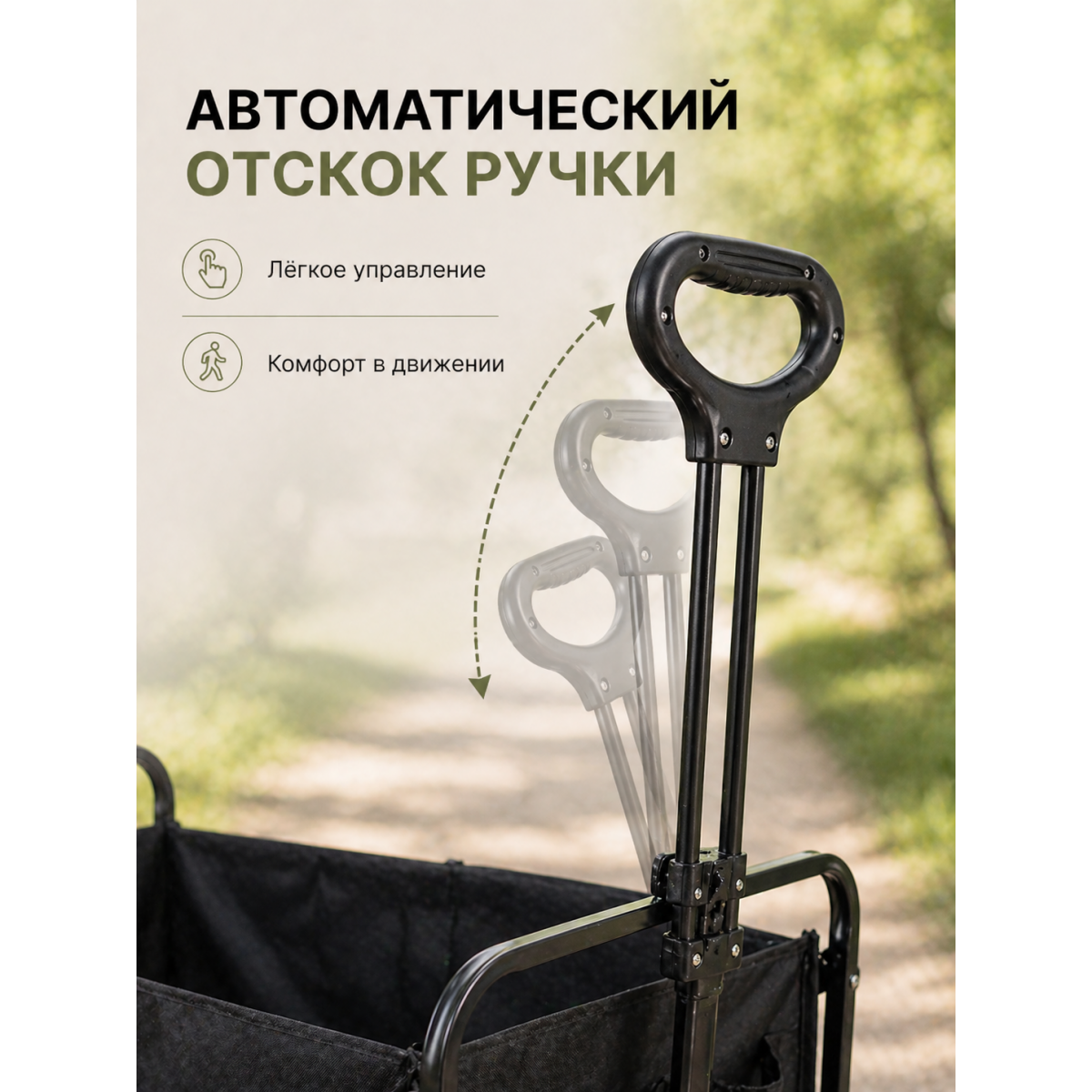 Складная тележка на колёсах 83,5×50×55 см