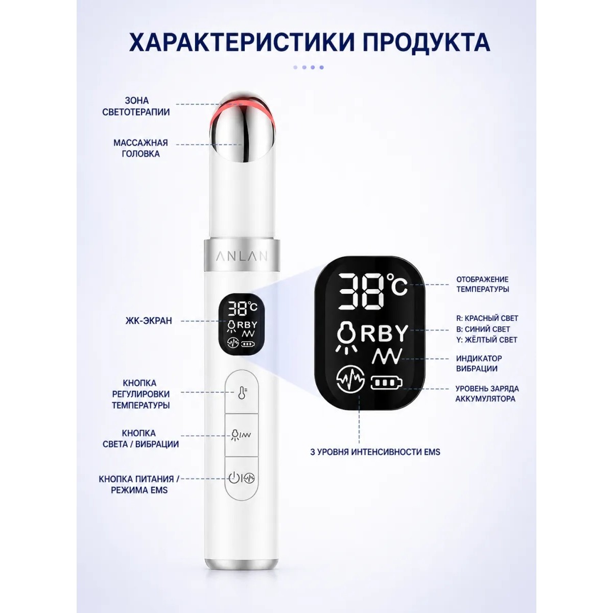 Массажер для глаз ANLAN с подогревом
