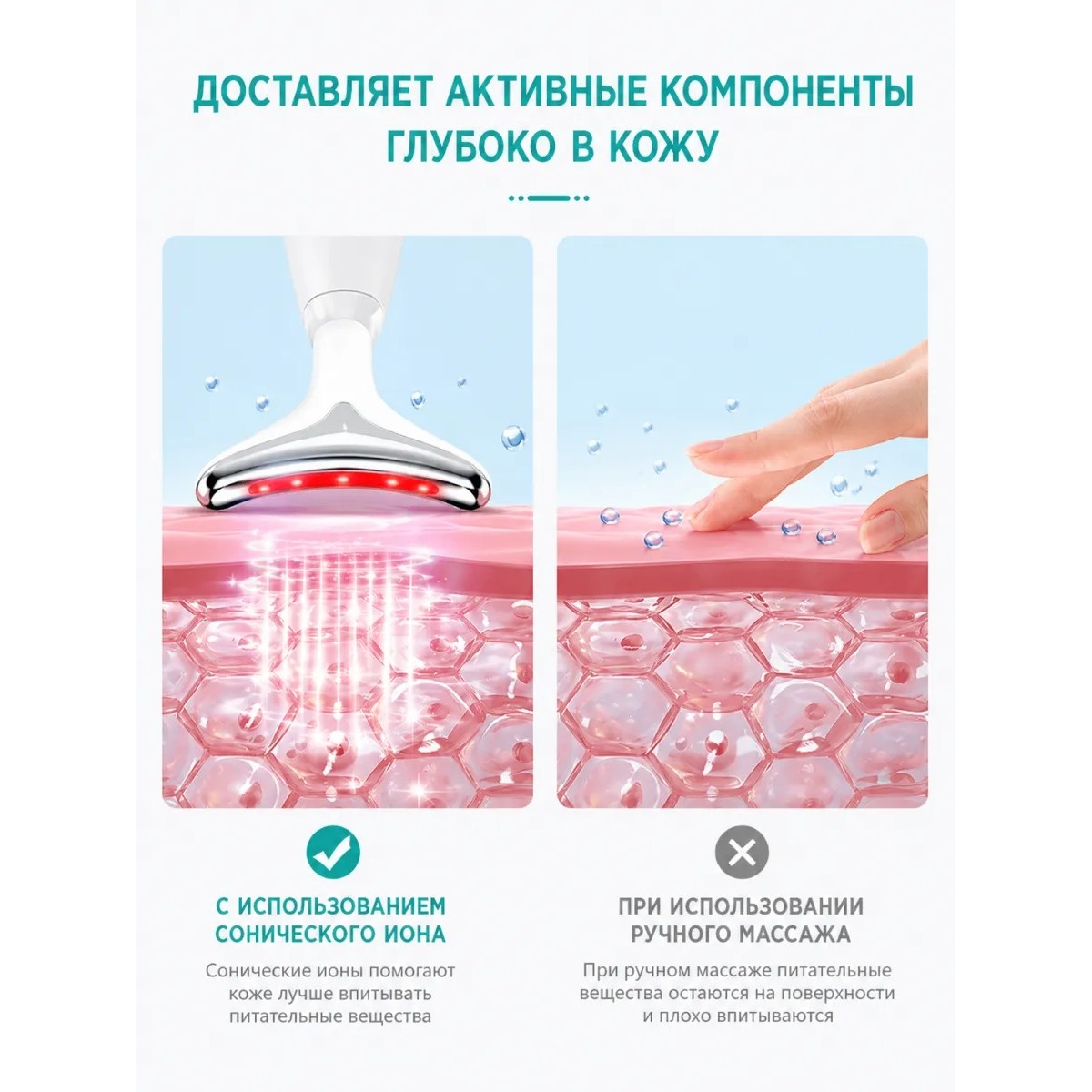 EMS массажер для лица и шеи ANLAN 7в1 с LED терапией
