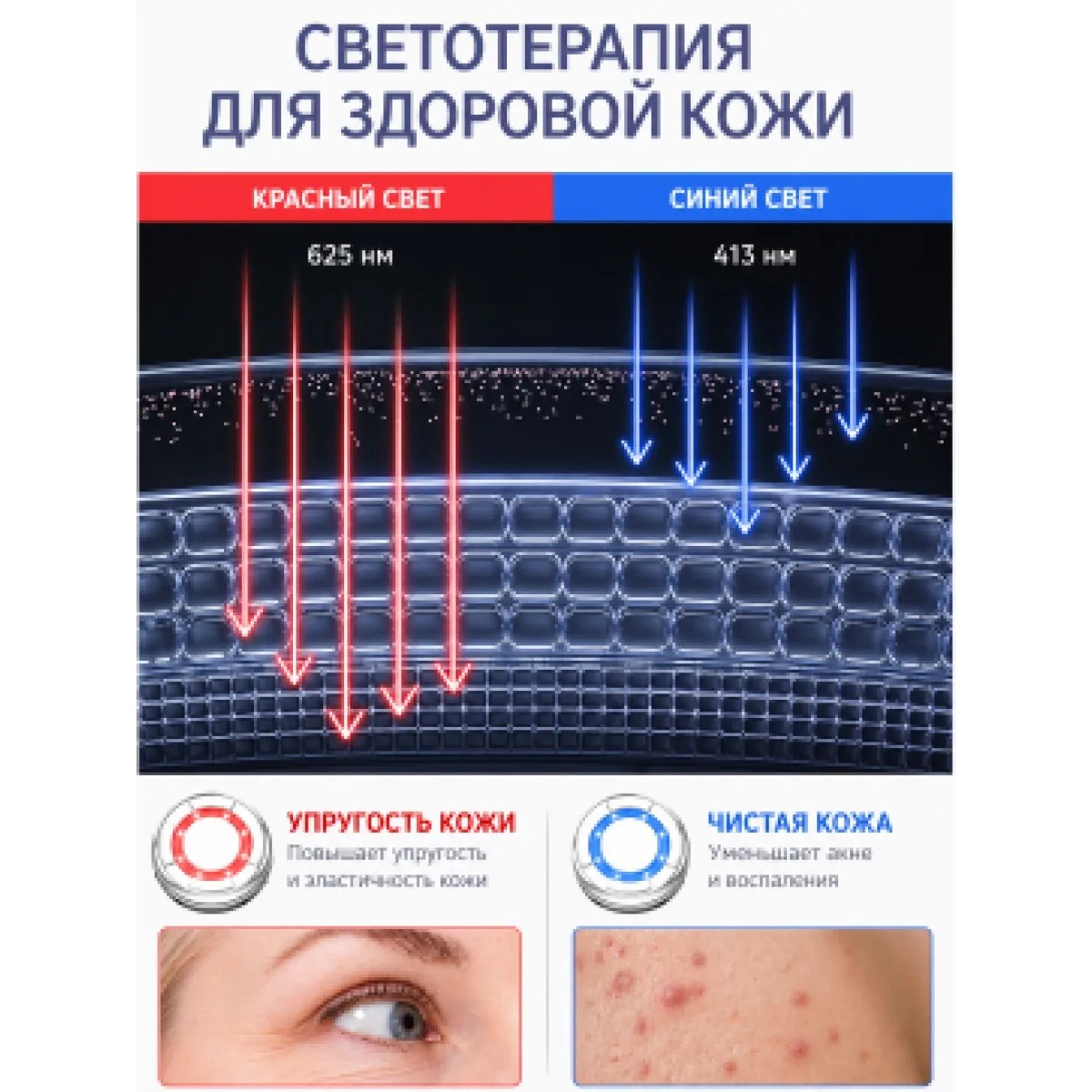 EMS массажер для лица ANLAN 7в1 с LED терапией