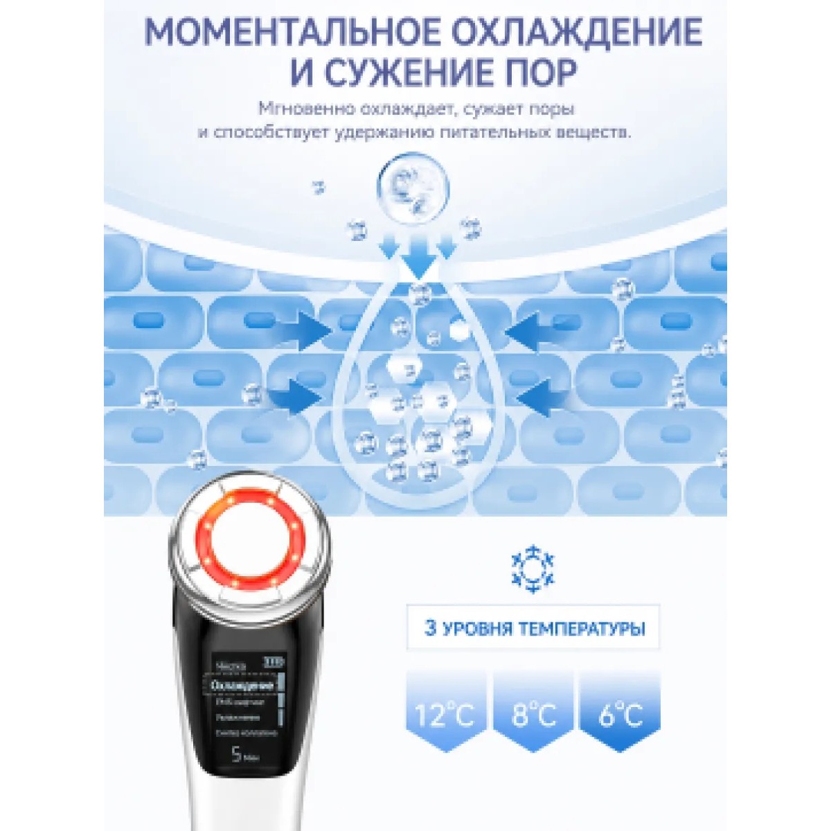 EMS массажер для лица ANLAN 7в1 с LED терапией