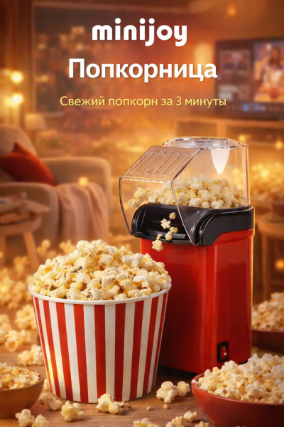 Попкорница MINIJOY электрическая 1200W для дома