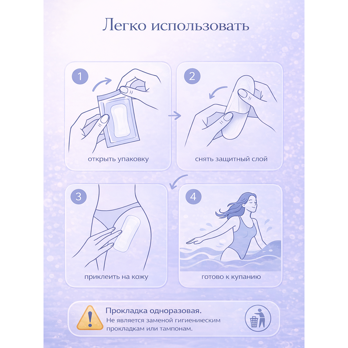 Водонепроницаемая защитная наклейка для плавания 16×42 см