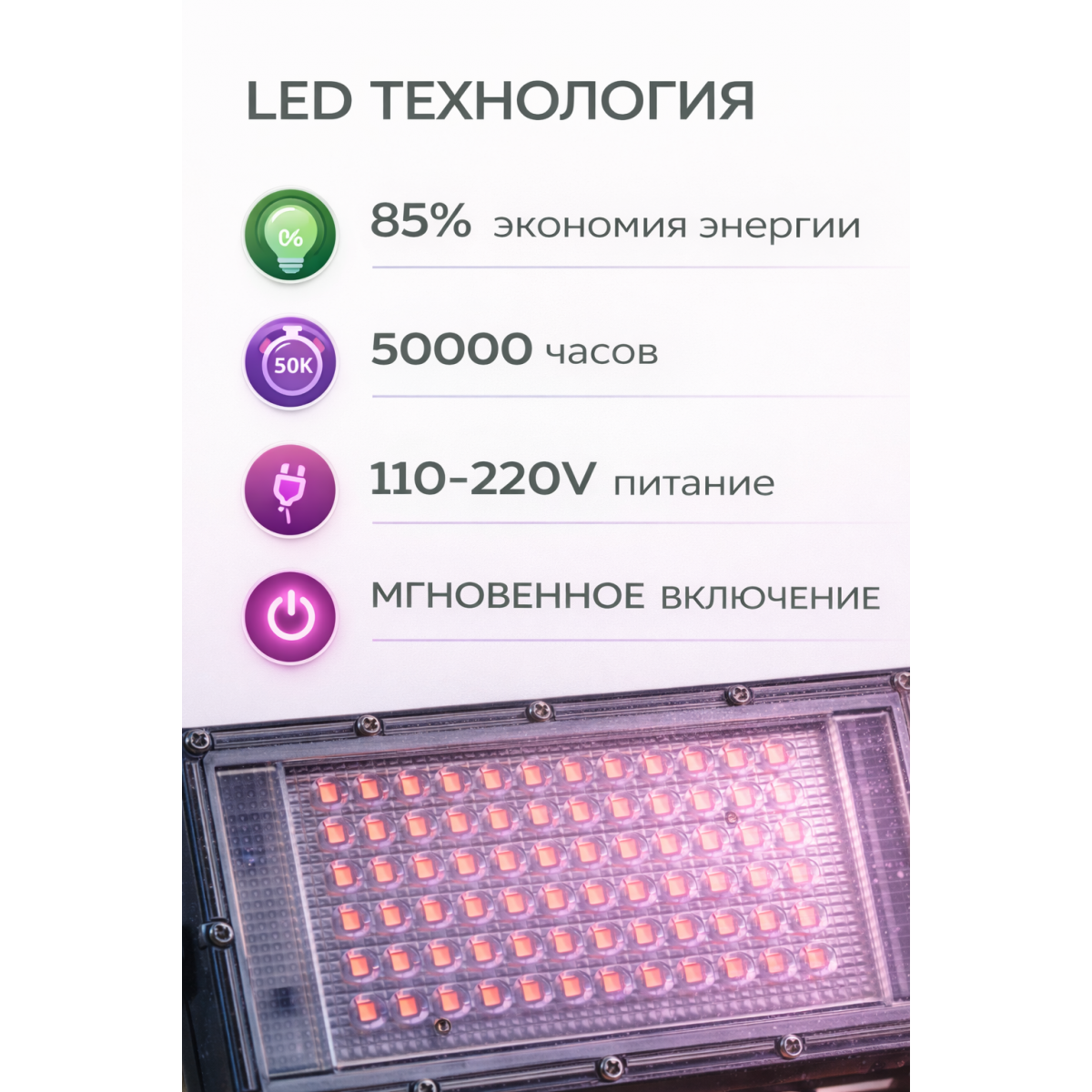 Фитолампа LED для растений полного спектра