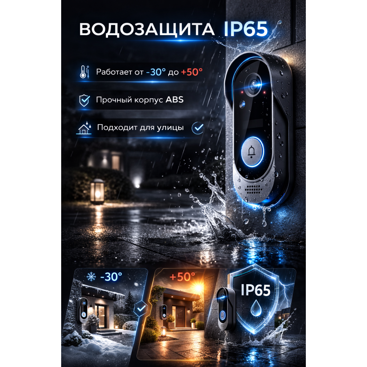 Видеозвонок дверной беспроводной с камерой