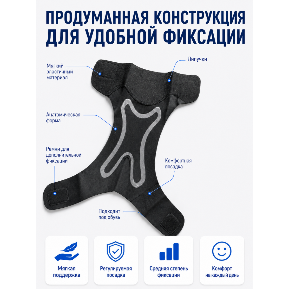 Бандаж на ногу на голеностопный сустав размер М