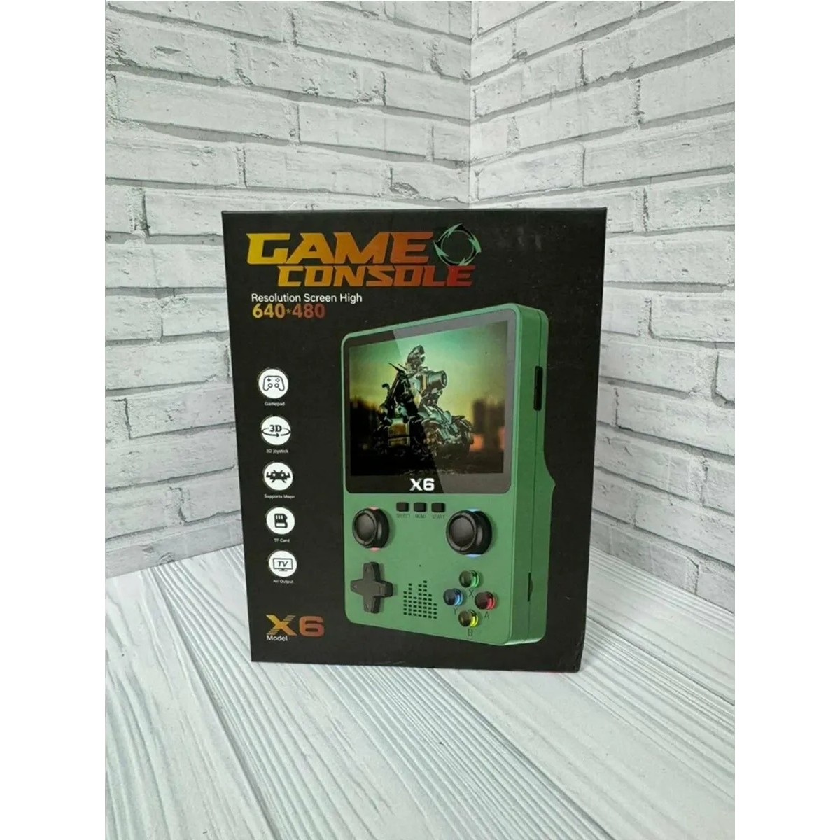 Портативная игровая консоль Game Console X6 зеленая