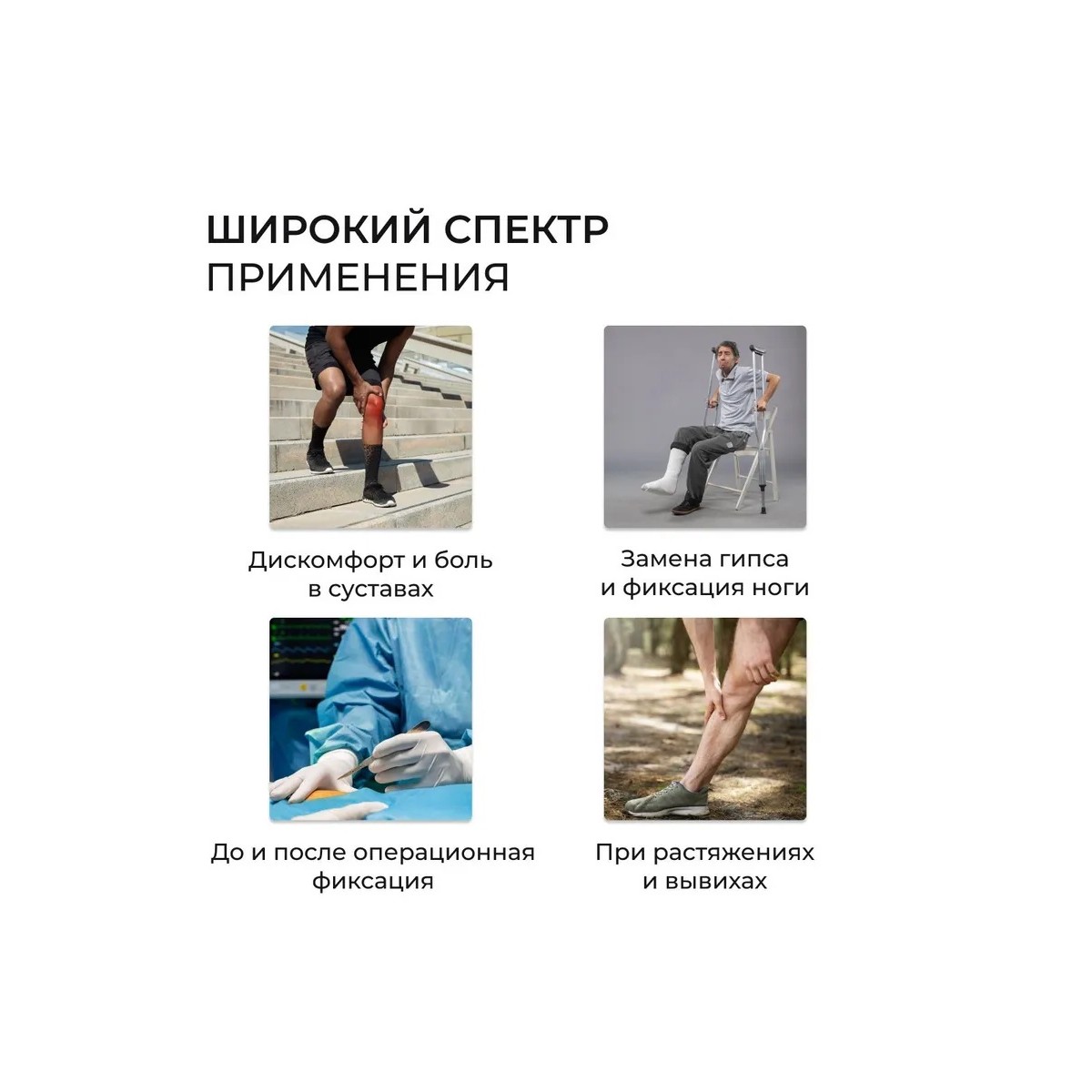 Шарнирный ортез на колено с регулировкой угла 0–120°, усиленная фиксация, универсальный