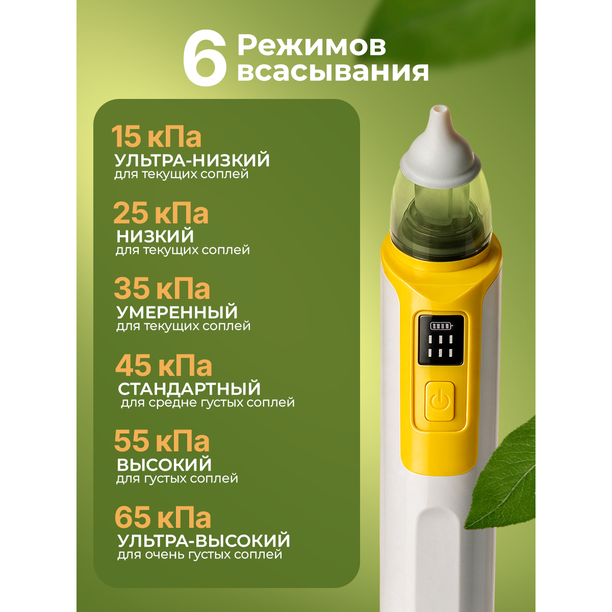 Аспиратор назальный для детей (бесшумный соплеотсос)