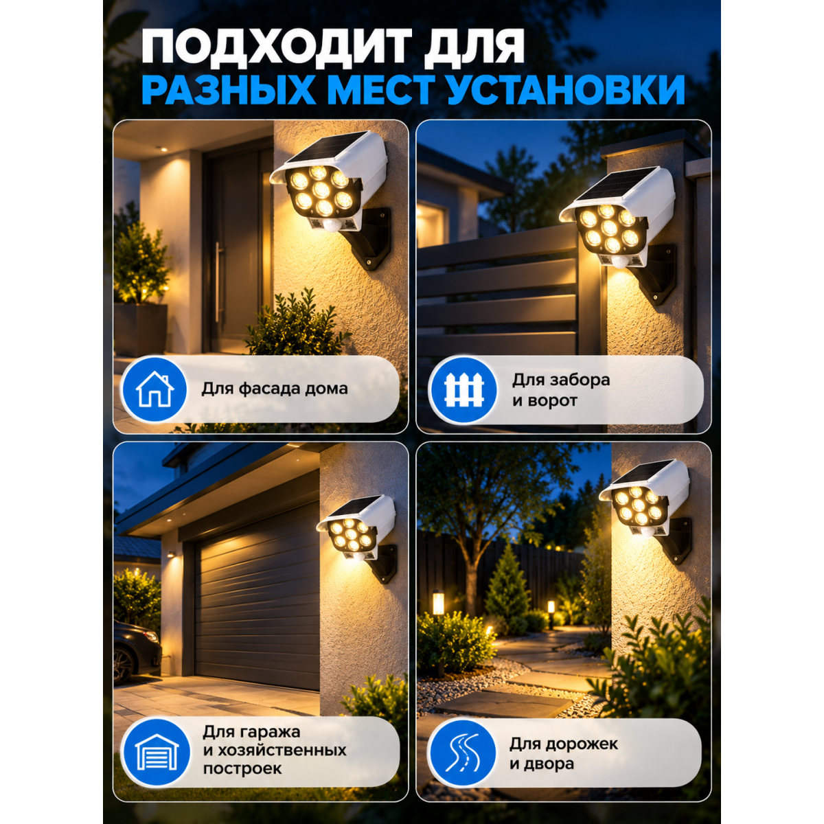 Уличный светильник на солнечной батарее с датчиком движения и пультом