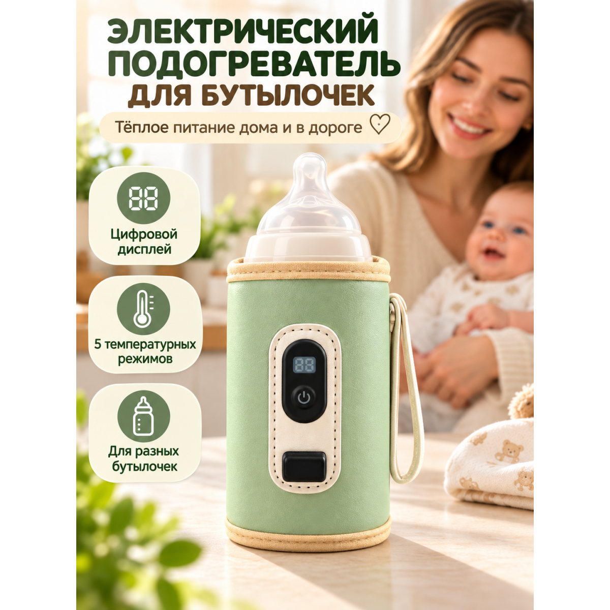 Подогреватель-чехол для детских бутылочек электрический