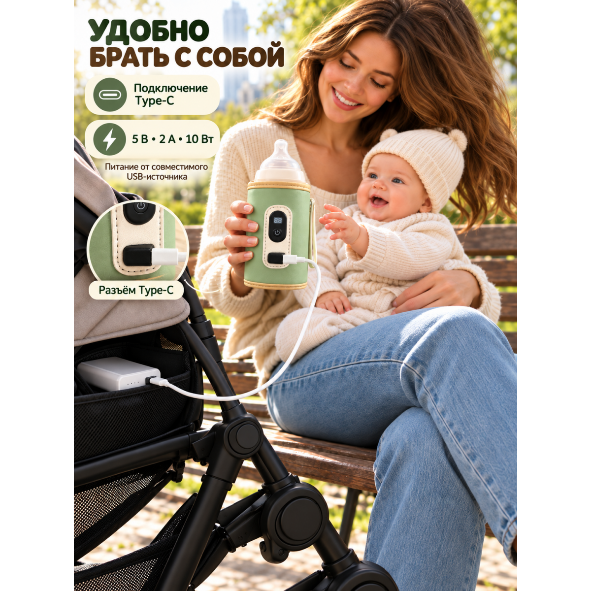 Подогреватель-чехол для детских бутылочек электрический