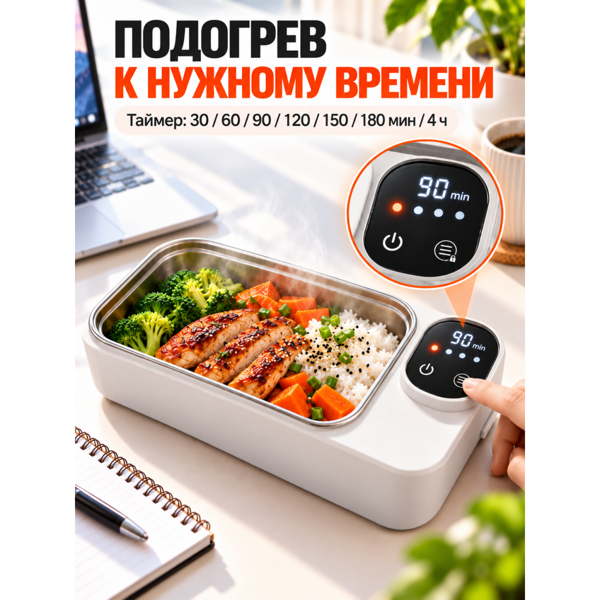 Электрический ланч-бокс с подогревом, 700 мл