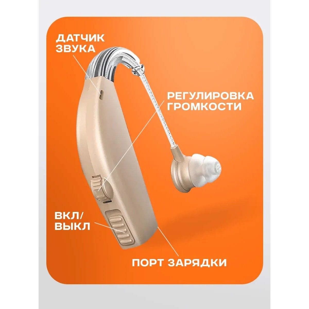 Заушный усилитель звука для пожилых