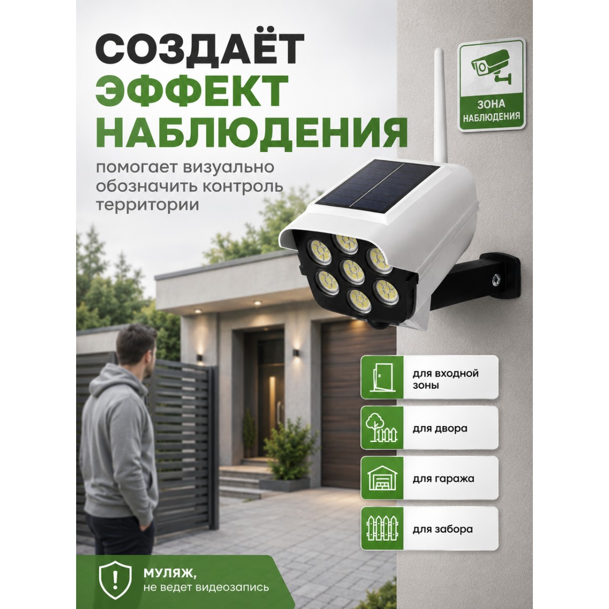 Муляж камеры видеонаблюдения Solar Monitoring Lamp CL-63B