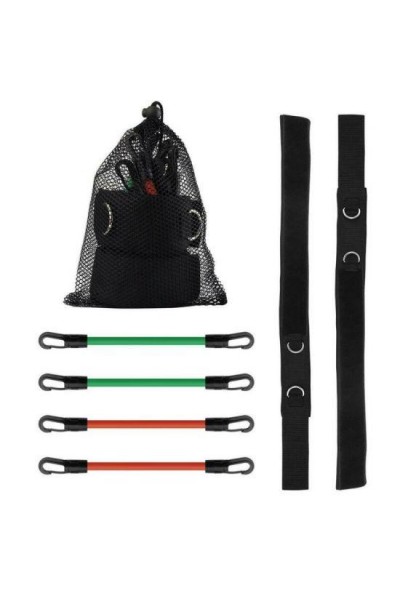 Набор фитнес-ремней (трубчатых эспандеров) с разным уровнем жёсткости + фиксаторы + чехол Resistance Bands
