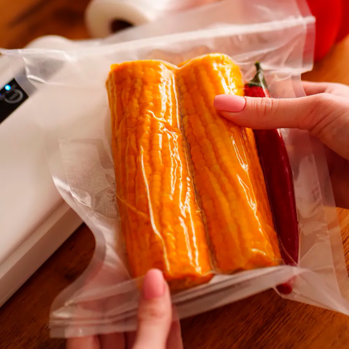 Рифлёная пленка для вакуумного упаковщика 25х500 см (пакет для вакууматора)