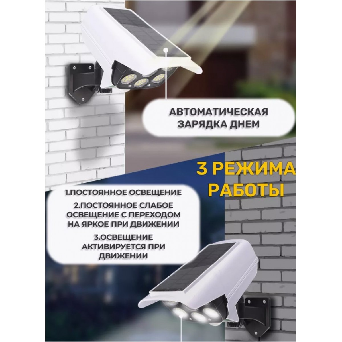 Уличный светильник (+пульт ДУ) с датчиком движения на солнечной батарее (муляж камеры) HG-2155