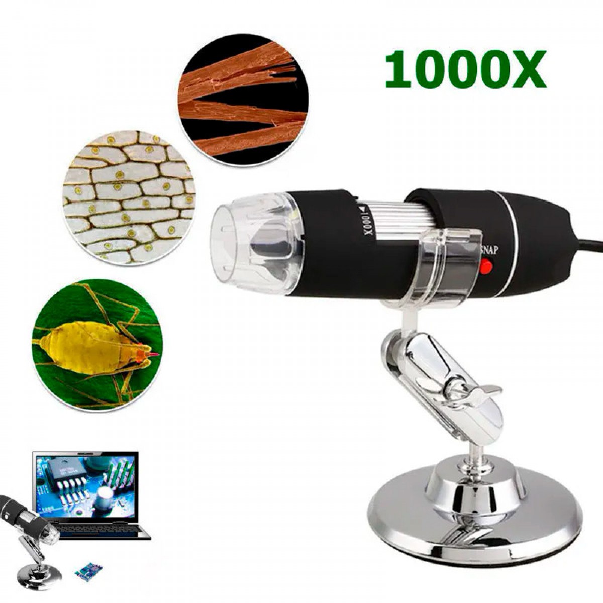 Цифровой микроскоп USB с передачей фото и видео на ПК (увеличение до х1000) Digital Microscope