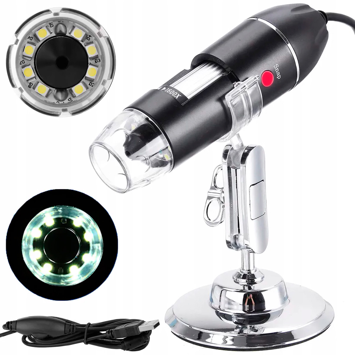 Цифровой микроскоп USB с передачей фото и видео на ПК (увеличение до х1000) Digital Microscope