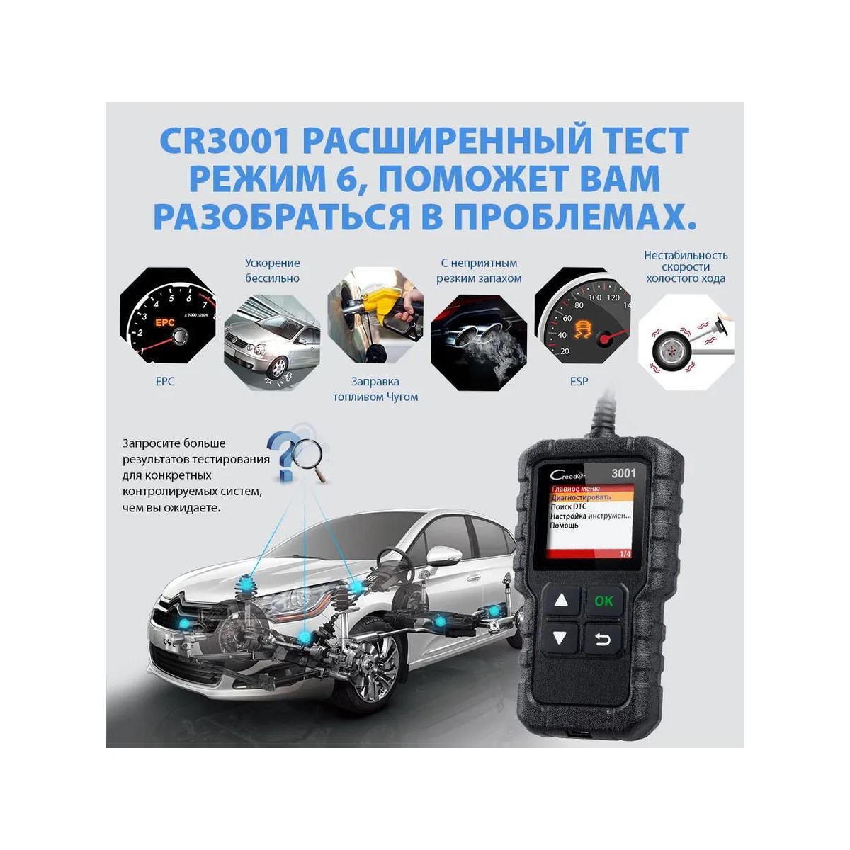 Автосканер Creader 3001 (OBD2 / OBD II)