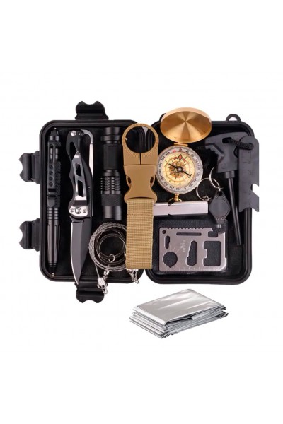 Подарочный набор для мужчины. Походный набор инструментов (набор для выживания) 12 предметов