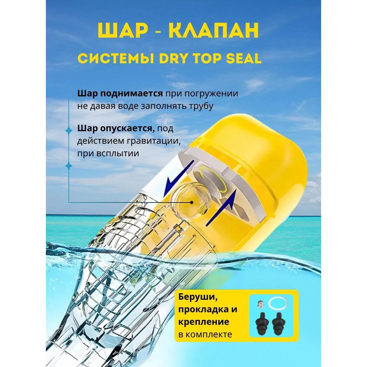 Маска для снорклинга﻿ S/M (чёрная)