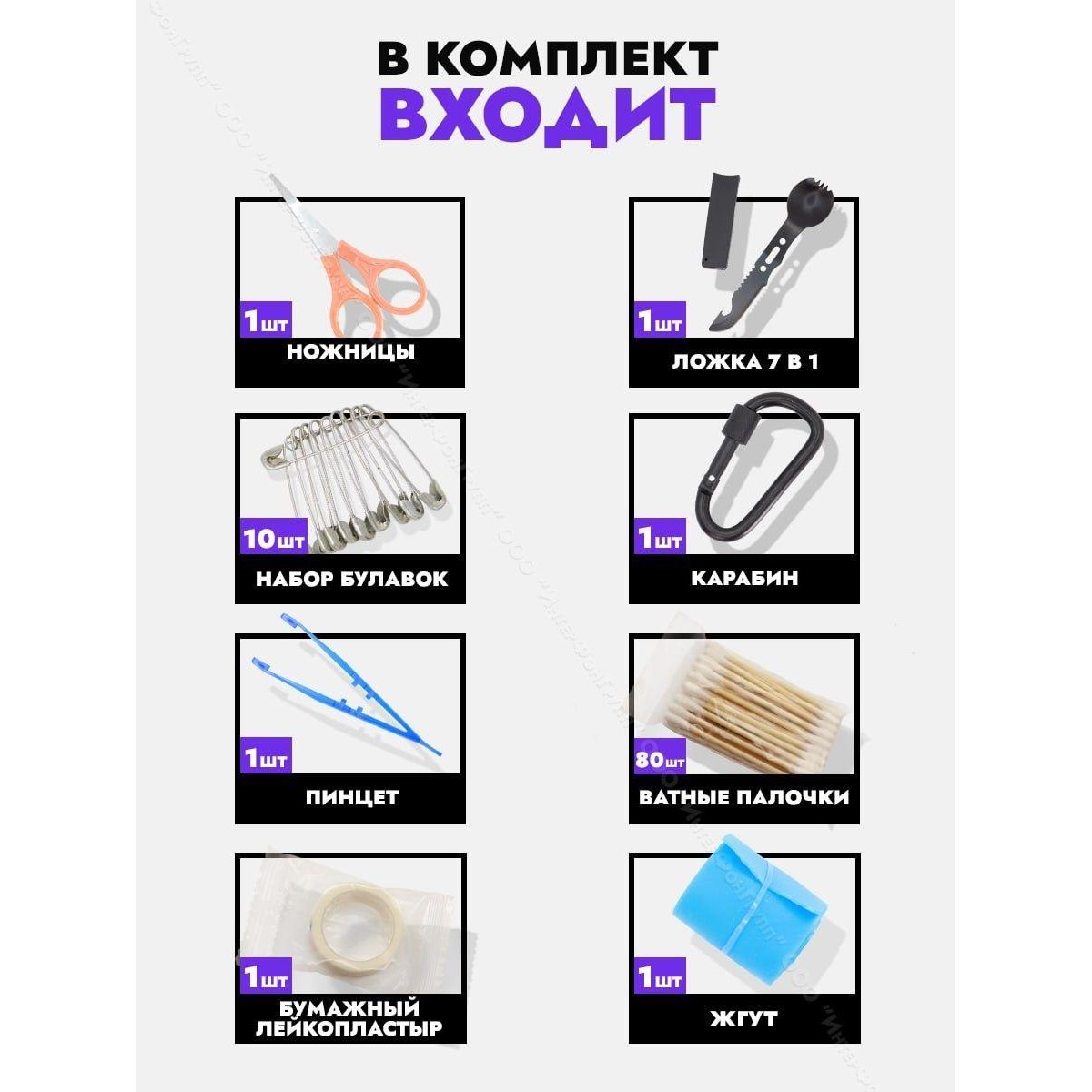 Тактическая водонепроницаемая отрывная аптечка первой помощи с комплектом медикаментов (31 предмет)