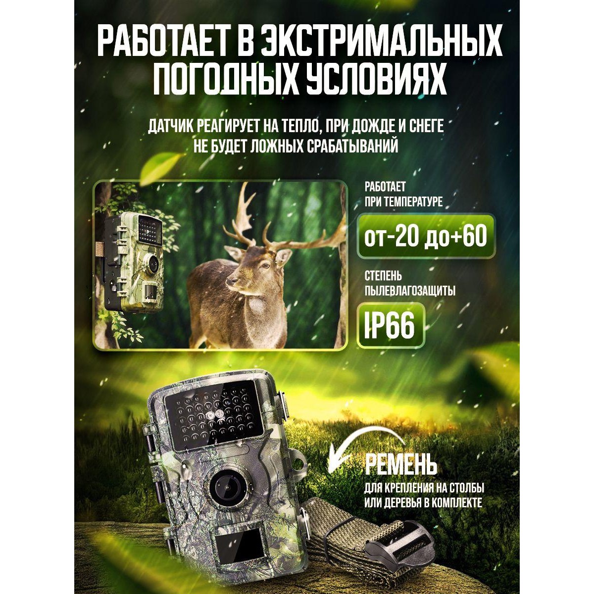 Камера для охоты с ночным видением 16МП (фотоловушка) Hunting Camera